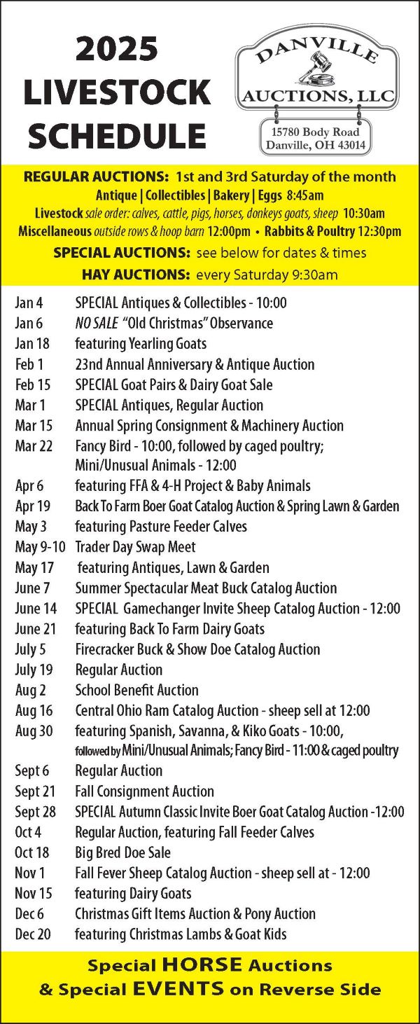 DANVILLE AUCTION, LLC Livestock, Hay Sales